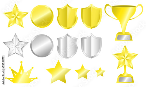Vector design of emblem and badge sign. Set of emblem and sticker vector icon for stock