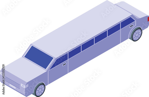 Wedding limousine icon isometric vector. Marriage event. Service site