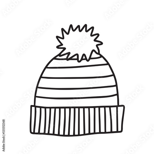 Vector Christmas hat illustration. Hand drawn doodle Christmas hat isolated © Александра Кириченко