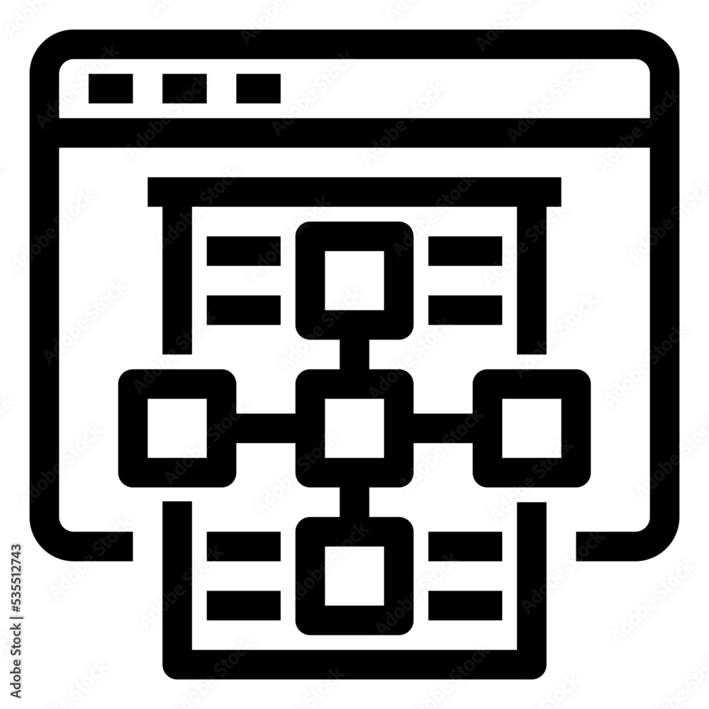 Icon Planning Process With Style Outline Icon Planning Process With Style Outline