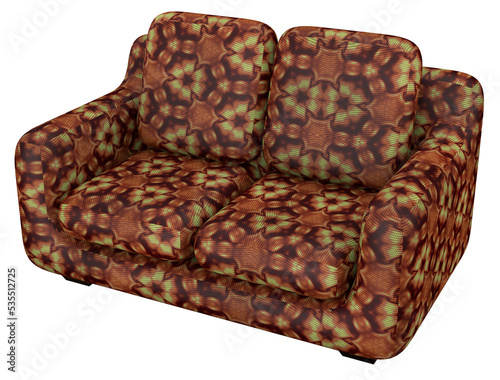 Sofa. 3D rendering illustra...