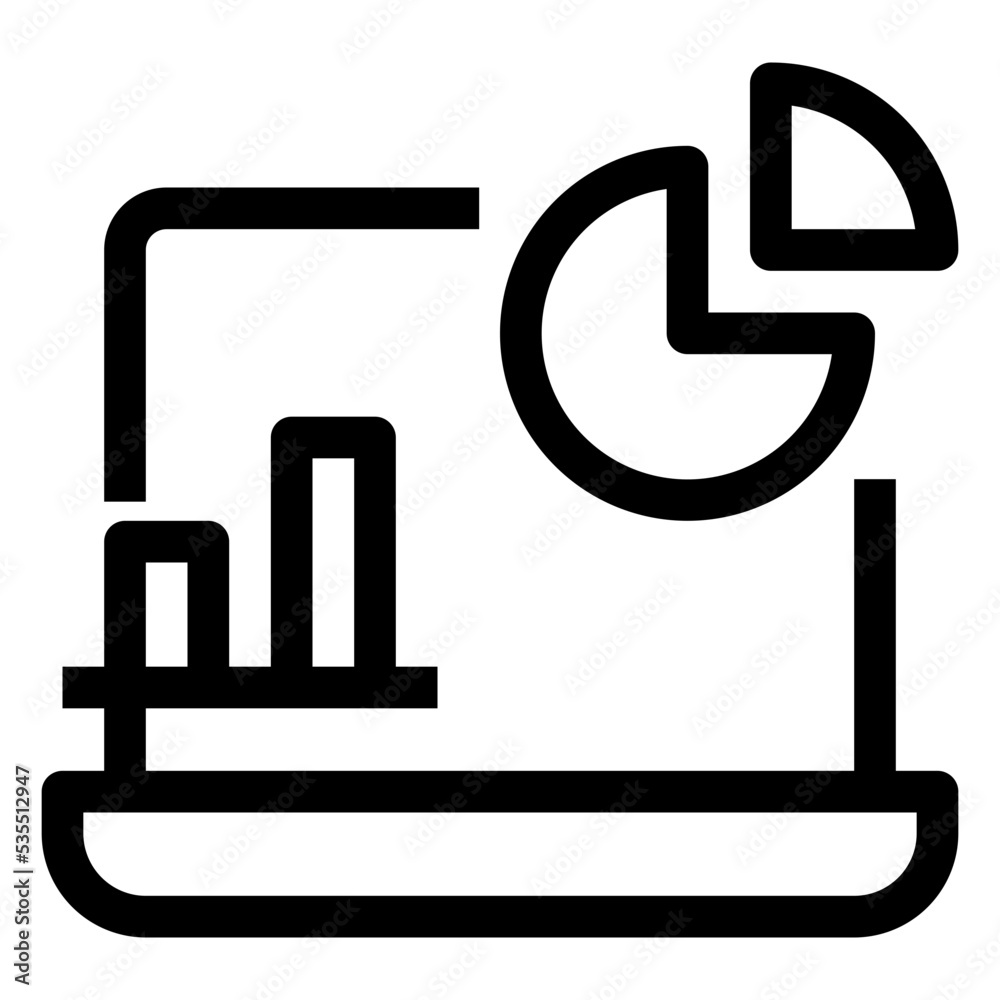 Icon Graphical Presentation With Style Outline Icon Graphical Presentation With Style Outline