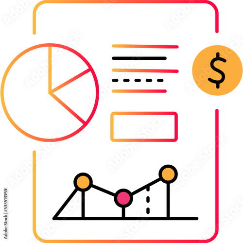 Budget analysis outline icon finance and business