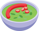 Dutch sausage soup icon isometric vector. Cheese cuisine. Milk platter
