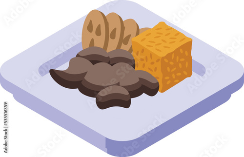 Cuisine food icon isometric vector. Peri rice. Fried meal