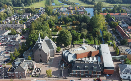 Aerial view of village Oostzaan