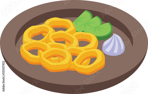 Vegetable food icon isometric vector. Spanish cuisine. Paella dish