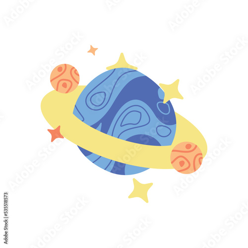 Planet vector illustration isolated on white background