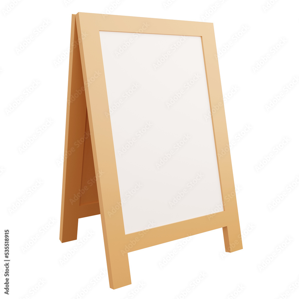 3D rendering blank mini signboard isolated on transparent background 3D rendering blank mini signboard isolated on transparent background