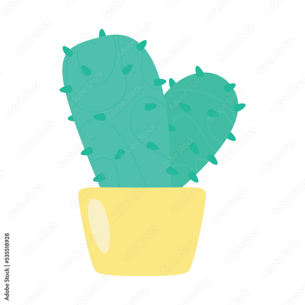 Cactus houseplant nature vector illustration isolated on white background Cactus houseplant nature vector illustration isolated on white background