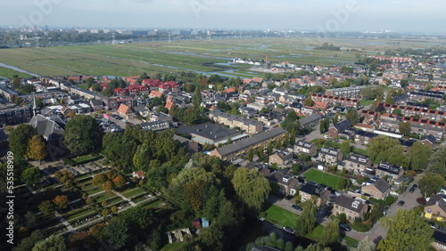Aeral view of Oostzaan and Oostzanerveld