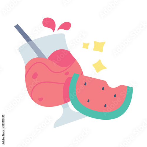Watermelon juice vector illustration isolated on white background