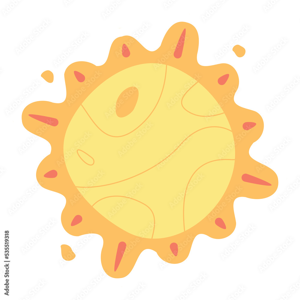 Summer sun vector illustration isolated on white background