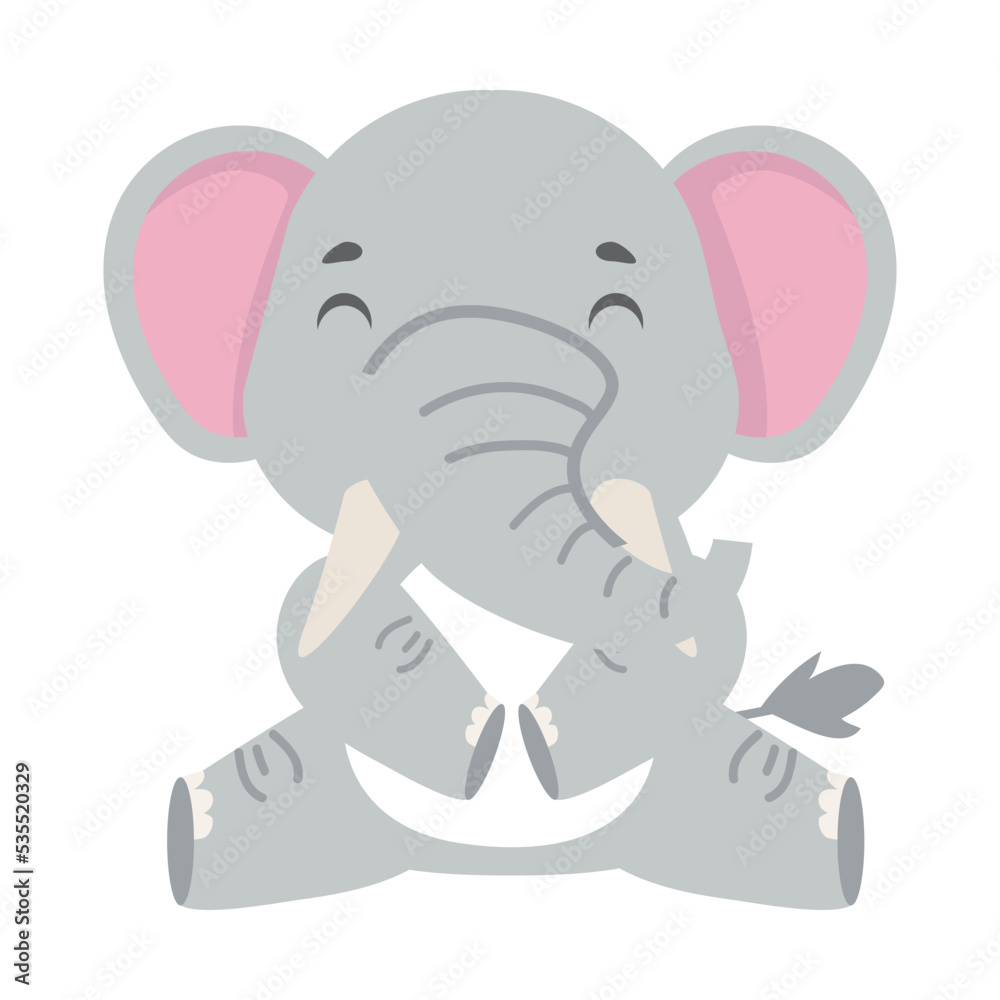 Obraz premium Cute cartoon animal elephant icon