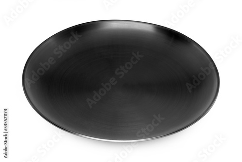 stainless steel plate isolated on white background.