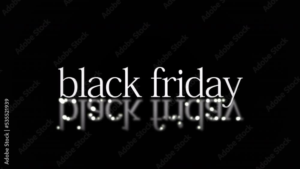Rolling Black Friday text on black gradient color, motion abstract business, promo and holidays style background Rolling Black Friday text on black gradient color, motion abstract business, promo and holidays style background