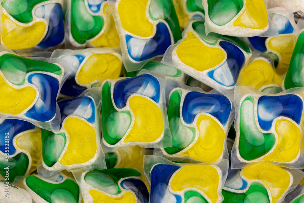 the colorful lemon dishwasher capsules