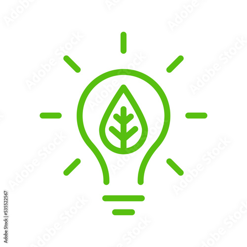 Icono de bombilla ecológica. Ahorro de energía. Ilustración vectorial