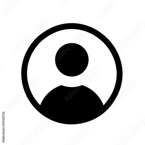 icono de usuario, dentro de un círculo. Concepto de asistente virtual. Perfil de usuario, estilo silueta negra. ilustración vectorial