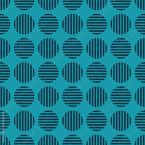 Navy circles seamless pattern with blue background.