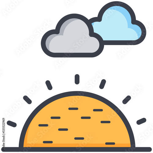 Sunny Clouds Vector Icon 