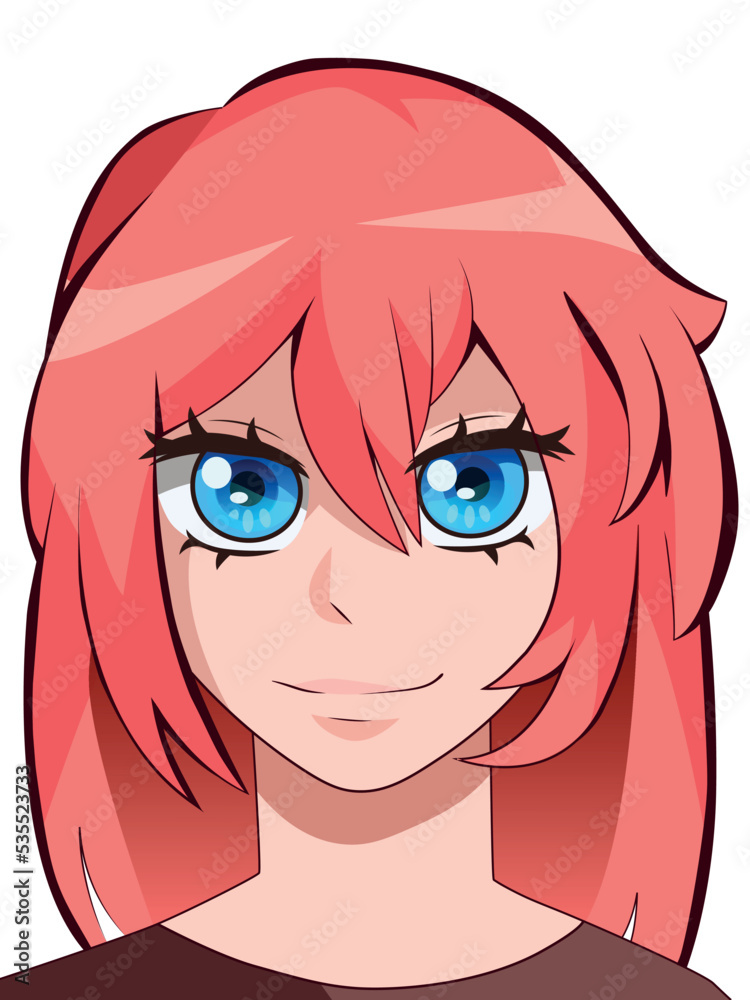 Asian anime girl illustration vector graphic eps Asian anime girl illustration vector graphic eps