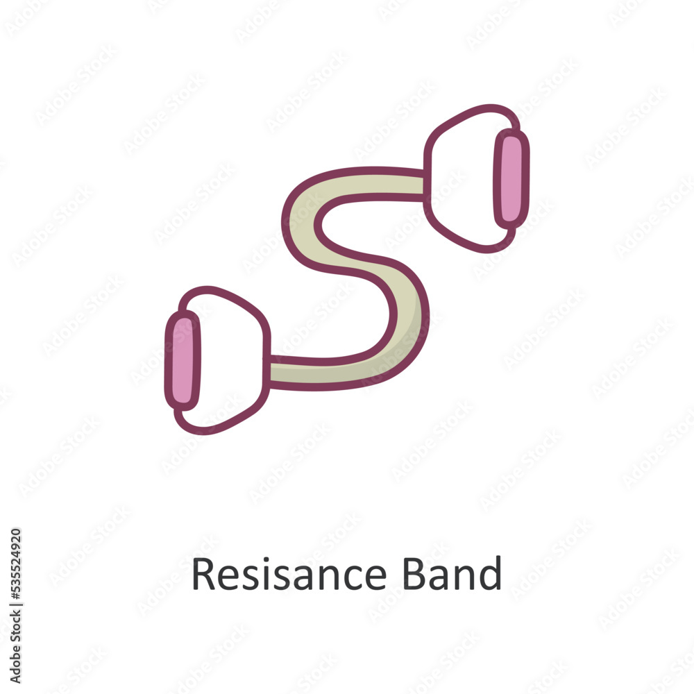 Fototapeta premium resistance Band Vector Filled outline Icon Design illustration. Workout Symbol on White background EPS 10 File