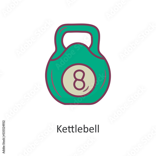 Kettle bell Vector Filled outline Icon Design illustration. Workout Symbol on White background EPS 10 File