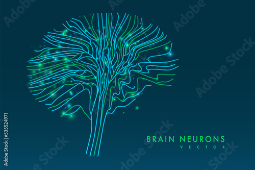 Abstract glowing brain connections