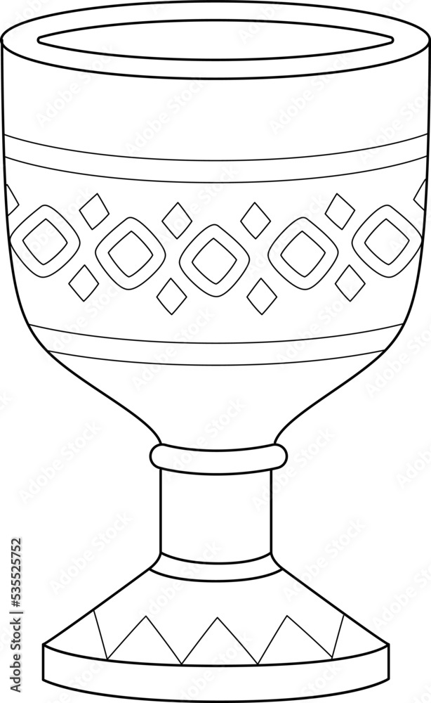 Kwanzaa Unity Cup Isolated Coloring Page for Kids Stock Vector | Adobe ...