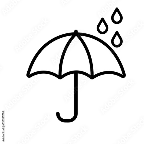 Umbrellas With Raindrops - Different Black Vector Icons Isolated On Transparent Background