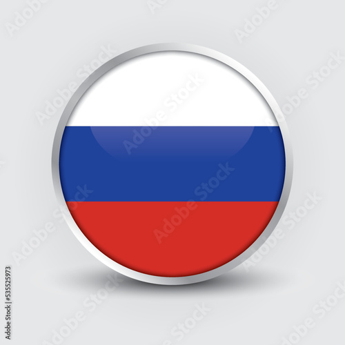 Russia round flag design is used as badge, button, icon with reflection of shadow. Icon country. Realistic vector illustration. Free Download Russia round flag design is used as badge, button, icon with reflection of shadow. Icon country. Realistic vector illustration. - GFXLoad
