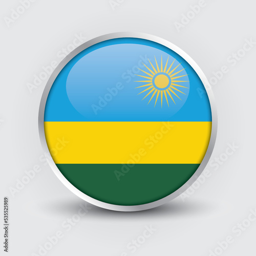 Free Download Rwanda round flag design is used as badge, button, icon with reflection of shadow. Icon country. Realistic vector illustration. - GFXLoad