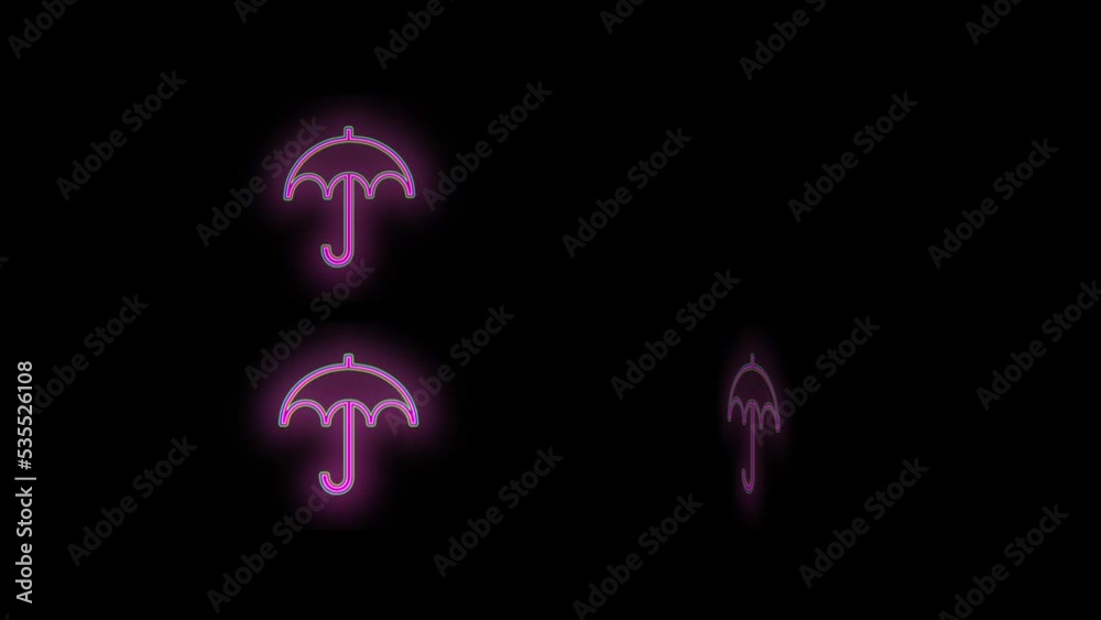 Umbrella pattern with pulsing neon pink led light, motion abstract disco, club and party style background Umbrella pattern with pulsing neon pink led light, motion abstract disco, club and party style background