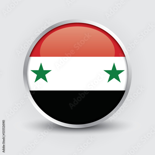Syria round flag design is used as badge, button, icon with reflection of shadow. Icon country. Realistic vector illustration. Free Download Syria round flag design is used as badge, button, icon with reflection of shadow. Icon country. Realistic vector illustration. - GFXLoad