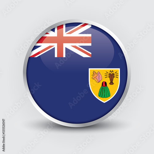 Turks and Caicos Islands round flag design is used as badge, button, icon with reflection of shadow. Icon country. Realistic vector illustration. Free Download Turks and Caicos Islands round flag design is used as badge, button, icon with reflection of shadow. Icon country. Realistic vector illustration. - GFXLoad