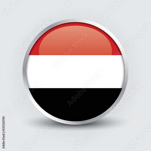 Free Download Yemen round flag design is used as badge, button, icon with reflection of shadow. Icon country. Realistic vector illustration. - GFXLoad