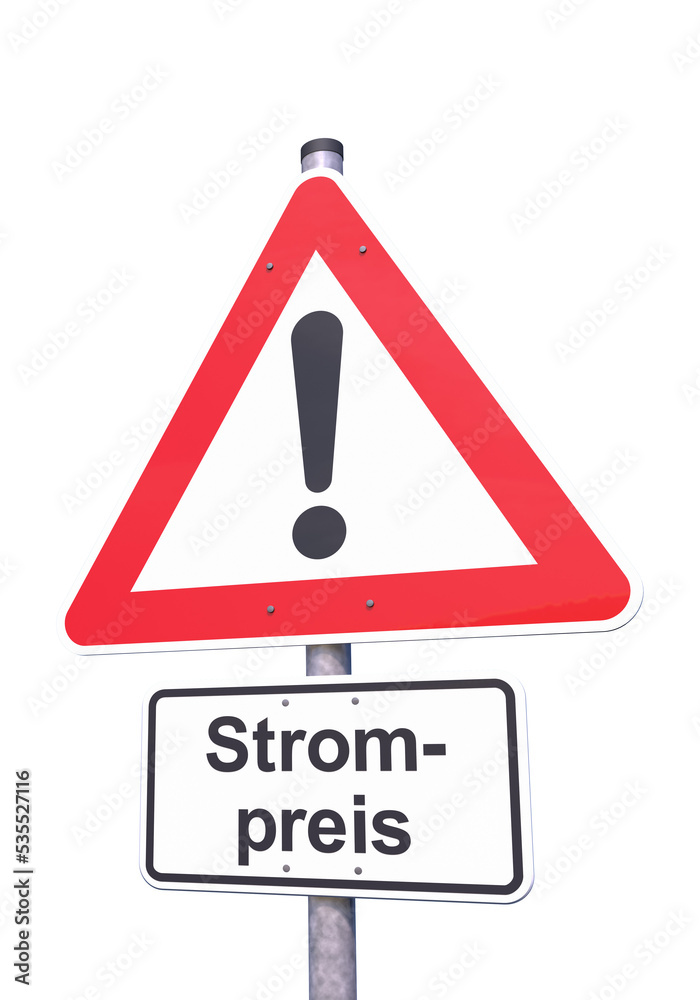 3d Illustation - Achtung - Strompreis - Freisteller - Freigestellt 3d Illustation - Achtung - Strompreis - Freisteller - Freigestellt