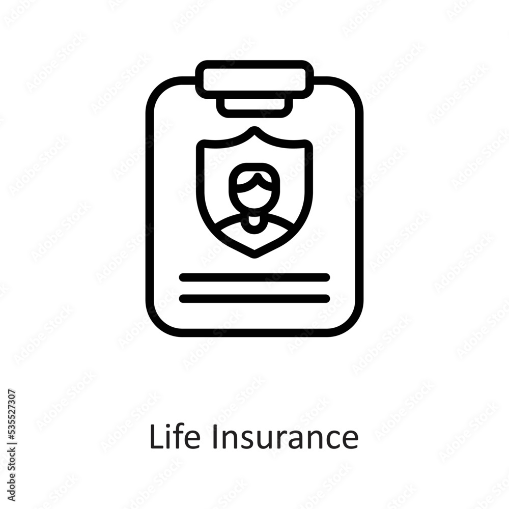 Life Insurance Outline Vector Icon Design illustration on White background. EPS 10 File Life Insurance Outline Vector Icon Design illustration on White background. EPS 10 File