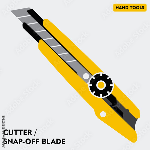 Snap-off Blade or Cutter Knife or cutter blade vector illustration
