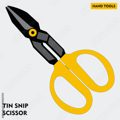 Tin Snip Scissor vector illustration