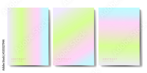 Minimal rainbow gradient cover backgrounds vector set with modern abstract blurred light color Modern wallpaper design for presentation  posters  cover  website and banner