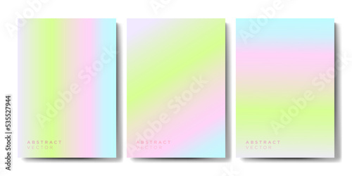 Minimal rainbow gradient cover backgrounds vector set with modern abstract blurred light color Modern wallpaper design for presentation, posters, cover, website and banner