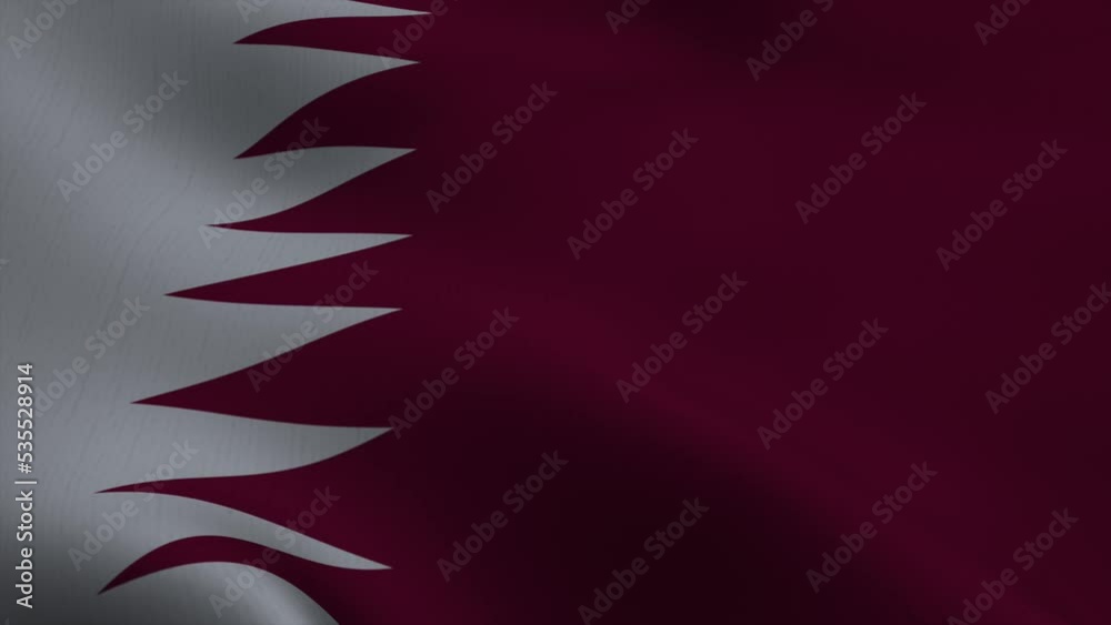 Qatar Flag waving  - Flag of Qatar waving