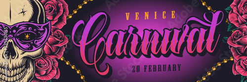 Venice carnival colorful poster vintage