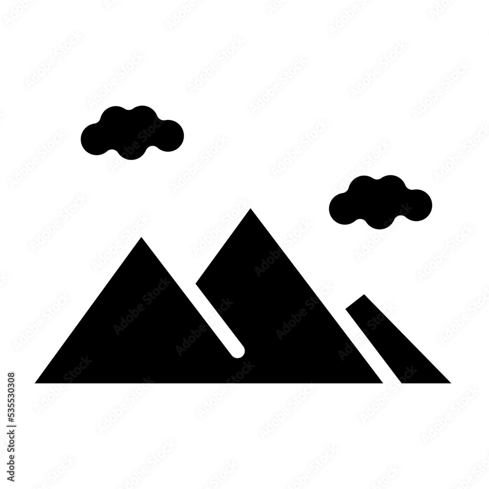 cloudy mountain glyph icon cloudy mountain glyph icon