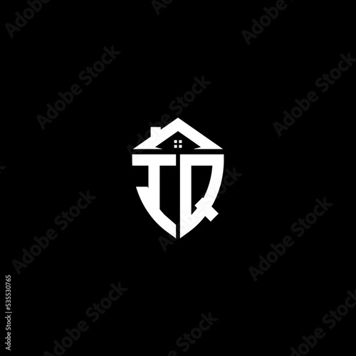 IQ Initial Letters home Shield concept Logo