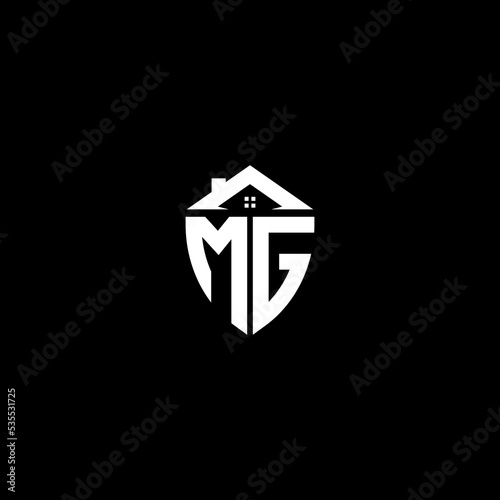 MG Initial Letters home Shield concept Logo