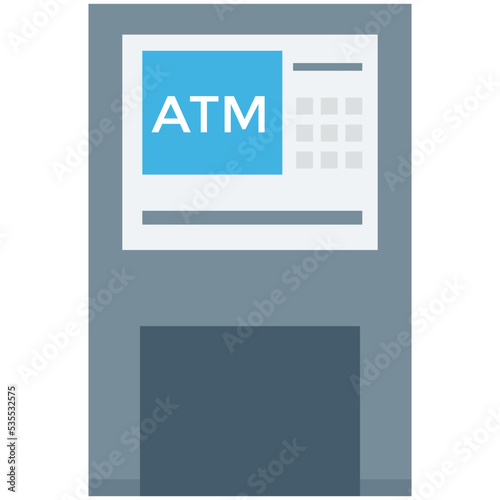 Atm Machine Colored Vector Icon