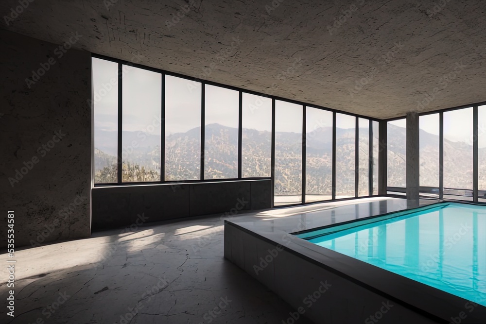 Obraz premium Outdoor Industrial Contemporary mansion with sleek led light design